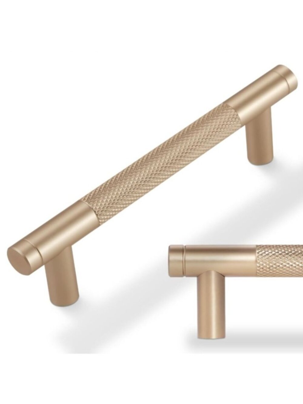 Kitchen Cabinet Hardware 10 Pack 3.75" Handle Gold Champagne Knurled Drawer Pull